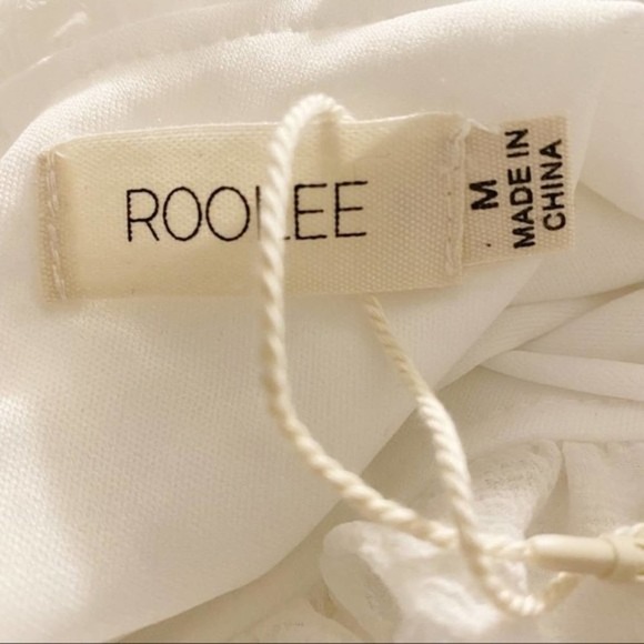 ROOLEE NWT White Ruffle Polka Dot Cap Sleeve Blouse Shirt M - Picture 3 of 11